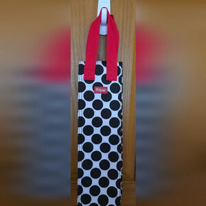 Thirty-One Black and White Polka Dot Wine Carrier